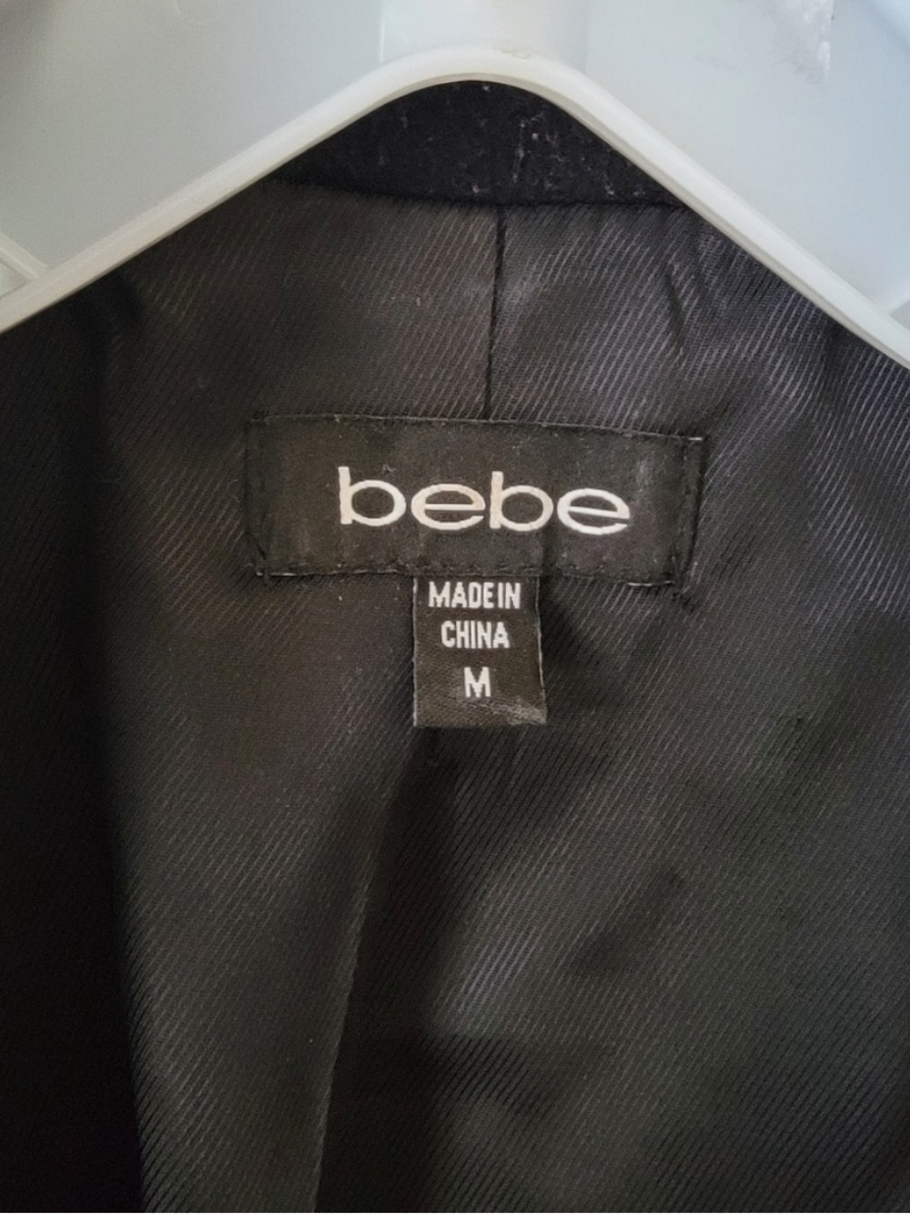 BEBE Black Wool Blend Military Coat w/ Lace Hem & Ruffle Trim - Picture 5 of 7